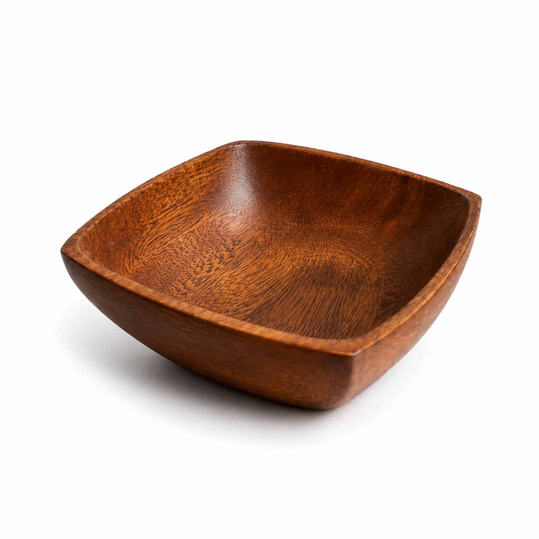 Walnut Wood Square Hand Carved Bowl