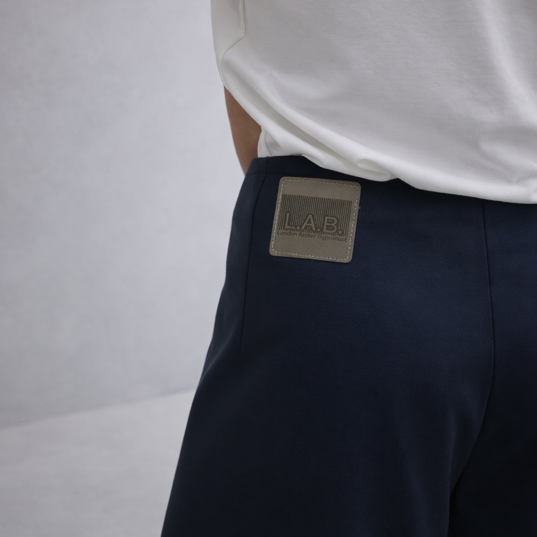 Navy Wool Wrap Culottes Trousers