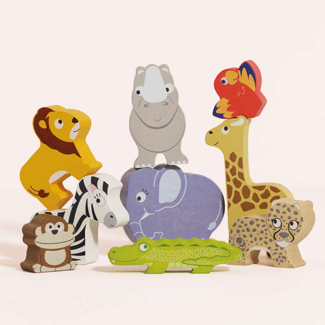 African Safari Stacking Animals & Bag