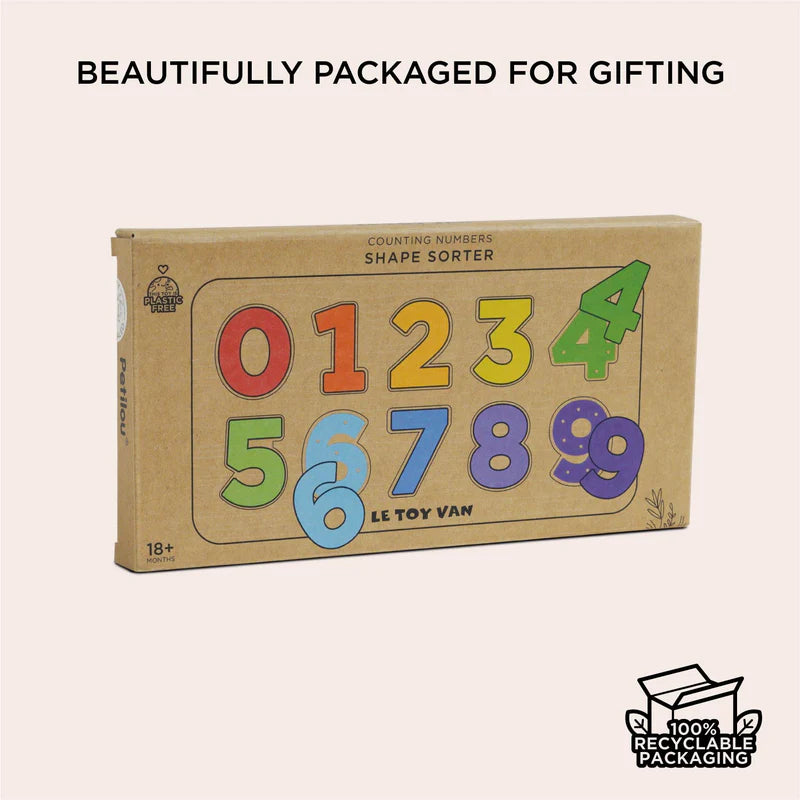 Le Toy Van Counting Wooden Numbers Shape Sorter