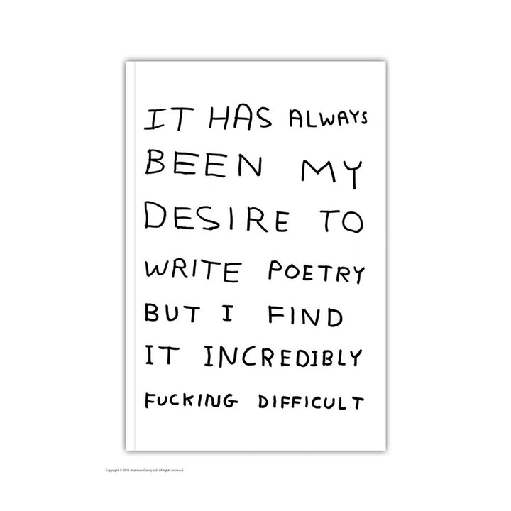 David Shrigley Rude Write Poetry A6 Notebook