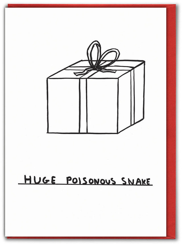 David Shrigley Funny Huge Poisonous Snake Xmas Christmas Card
