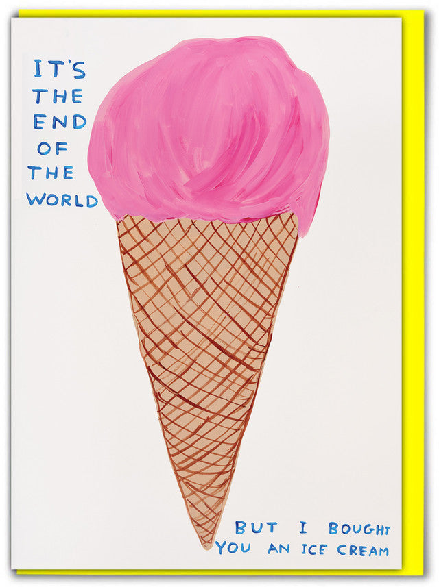 Funny Birthday Card By David Shrigley - End Of The World