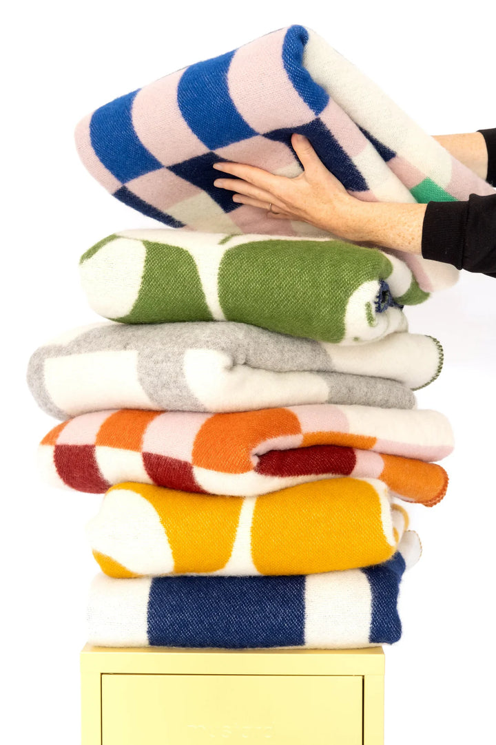 Studie Cobalt Wool Blanket By Sophie Home