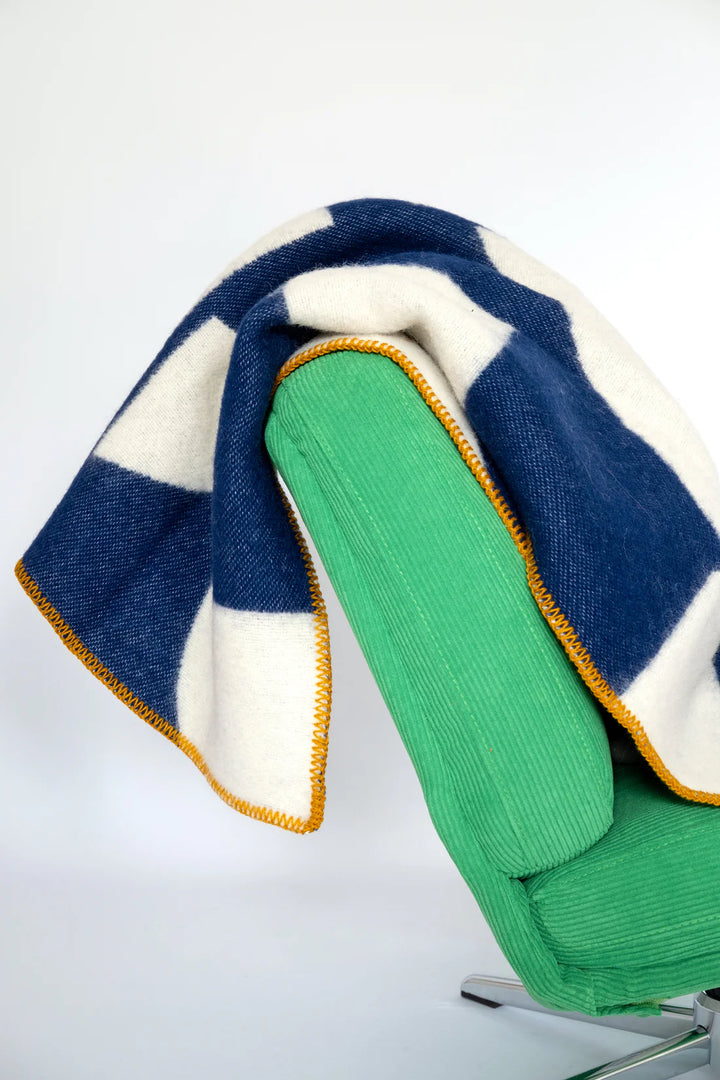 Deko Navy Wool Blanket By Sophie Home