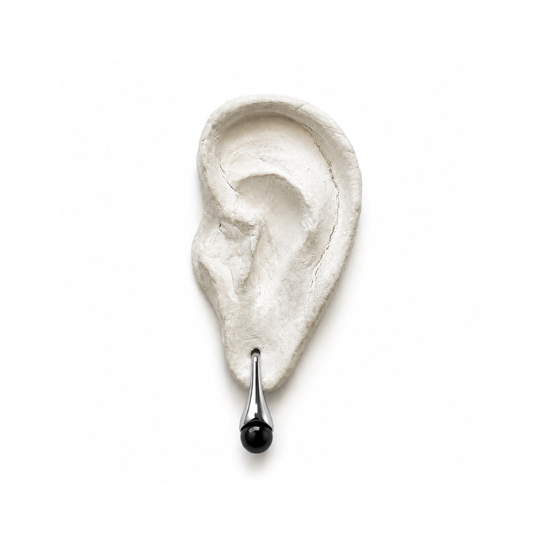 Silver and Black Earrings