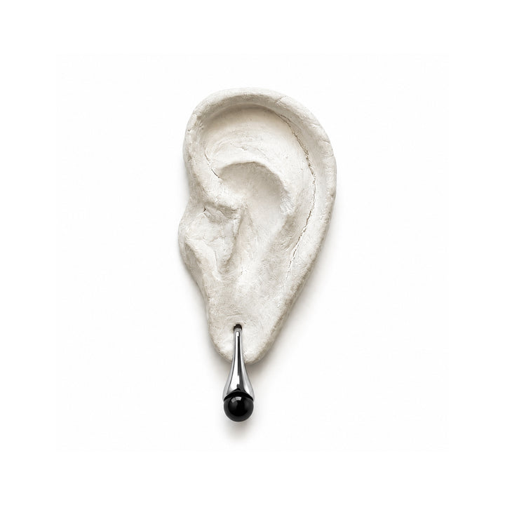 Silver and Black Earrings
