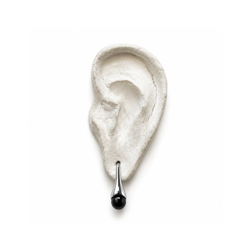 Silver and Black Earrings