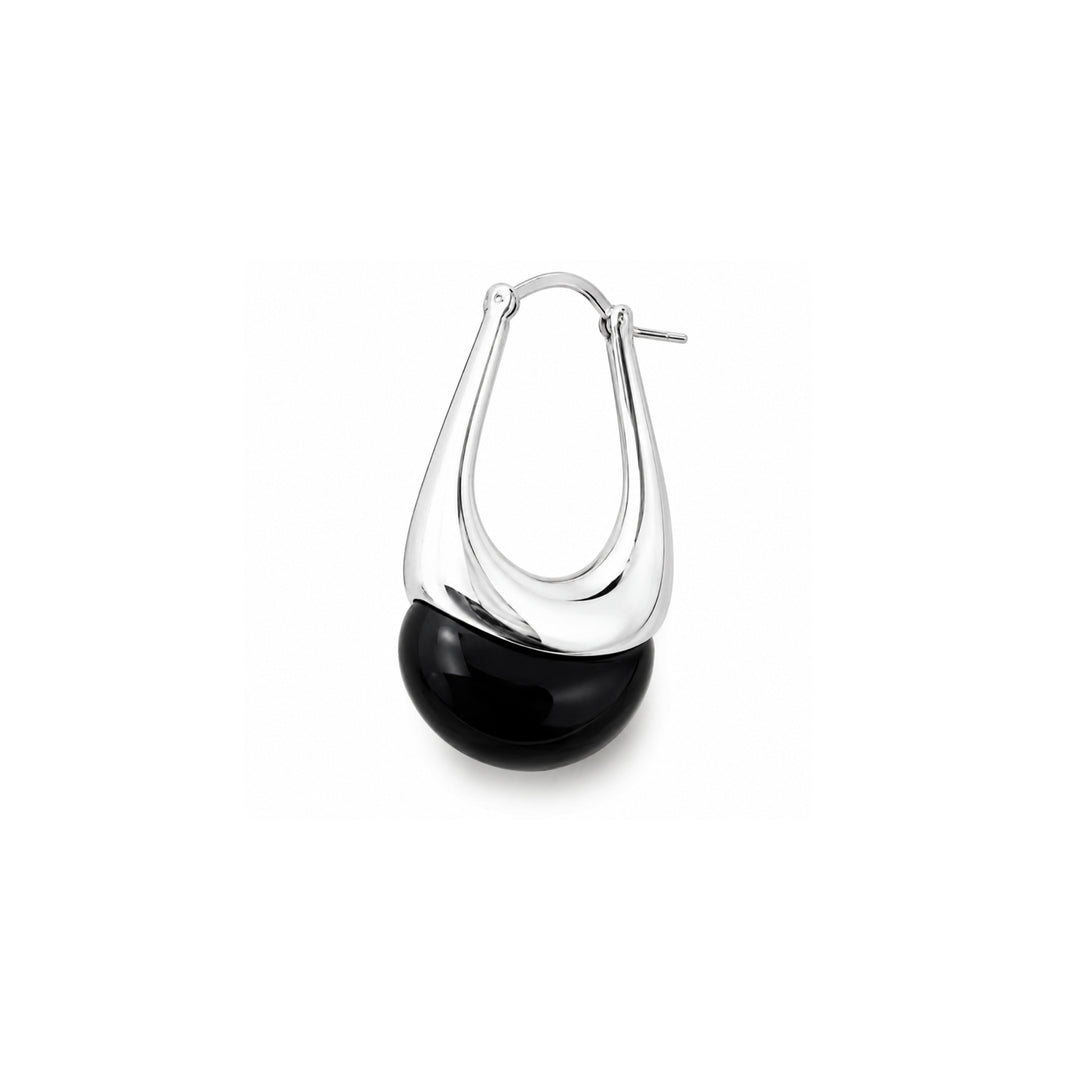 Silver and Black Earrings