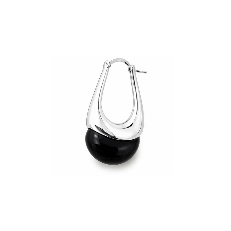 Silver and Black Earrings