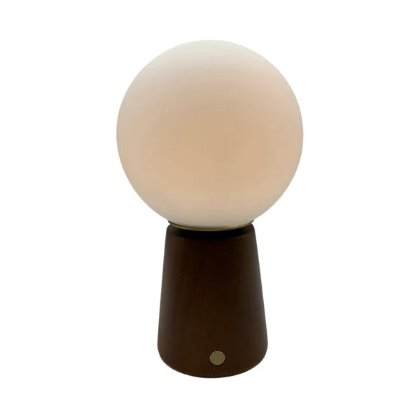 Sixton London Small Deco Cone Teak Style Rechargeable Touch Lamp