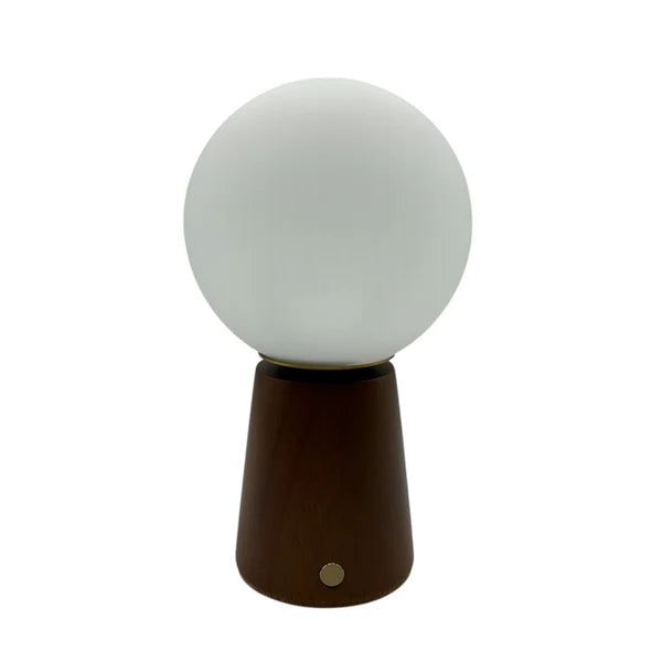 Sixton London Small Deco Cone Teak Style Rechargeable Touch Lamp