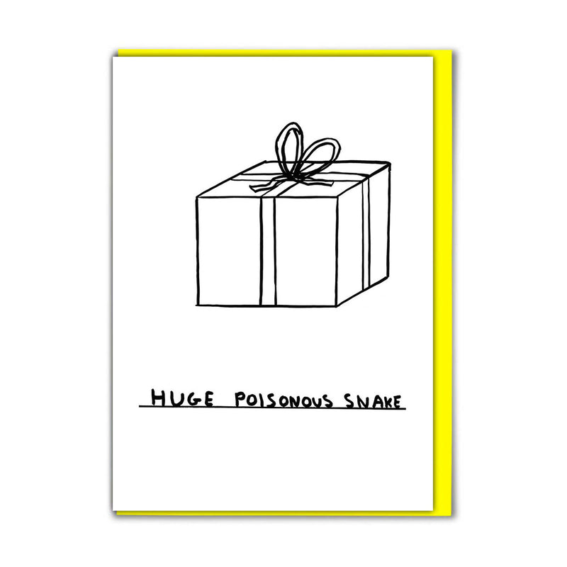 David Shrigley Funny Huge Snake Birthday Card