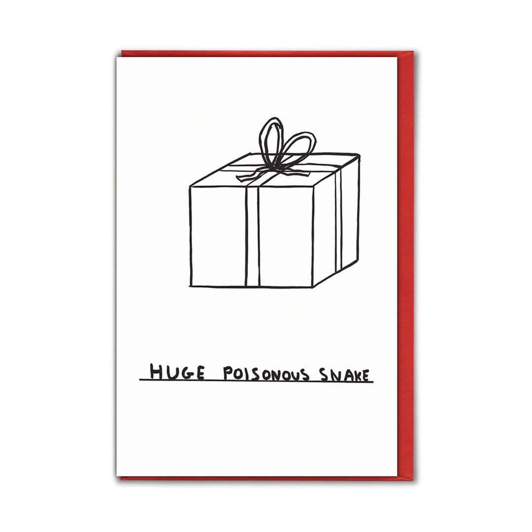 David Shrigley Funny Huge Poisonous Snake Christmas Card