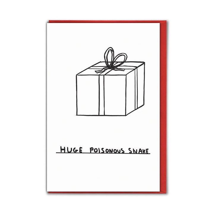 David Shrigley Funny Huge Poisonous Snake Christmas Card