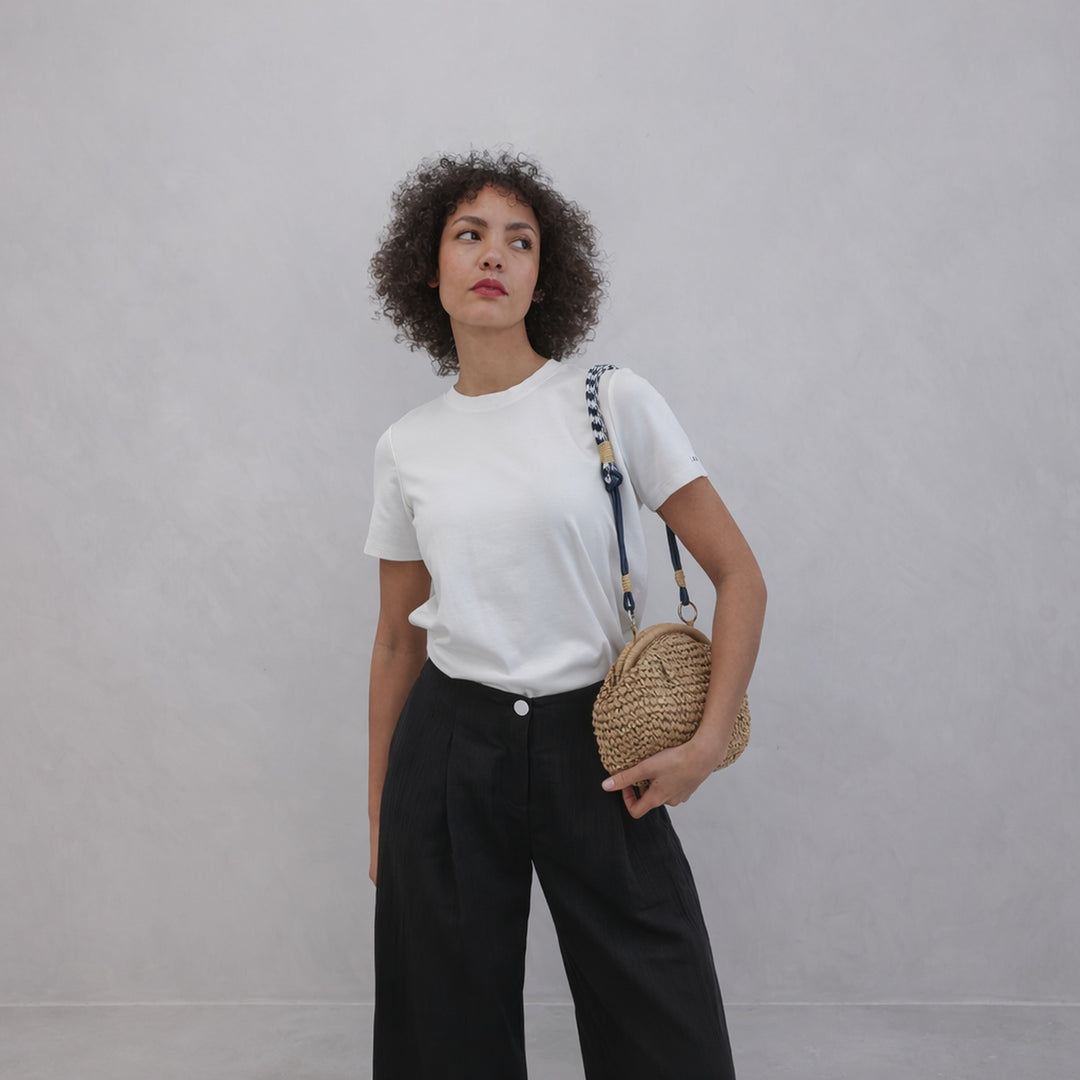 Black Crinkled Ankle Trousers