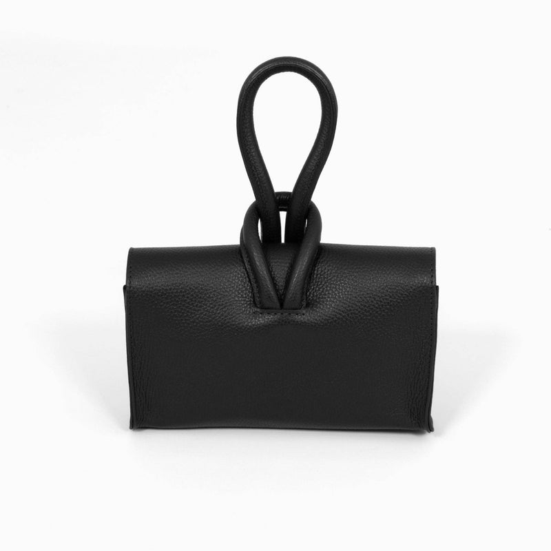 Trixie Italian Leather Wristlet Clutch Bag - Black, Pebbled