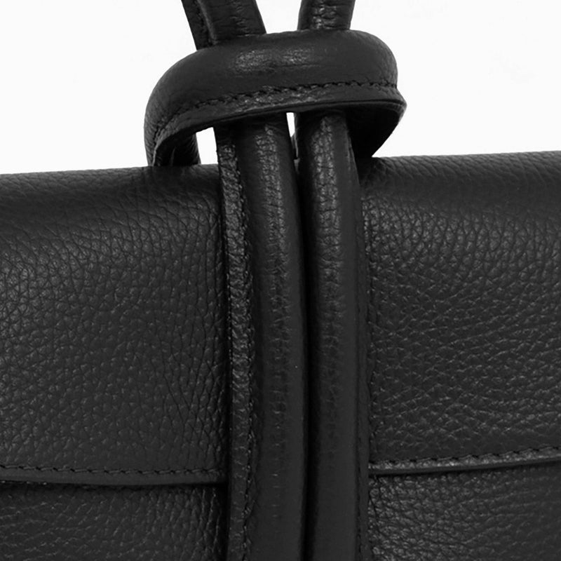 Trixie Italian Leather Wristlet Clutch Bag - Black, Pebbled