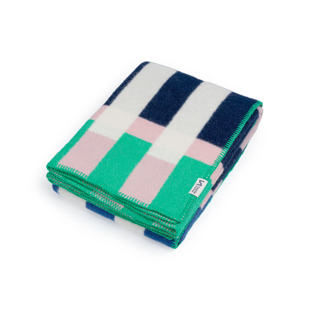 Studie Cobalt Wool Blanket By Sophie Home