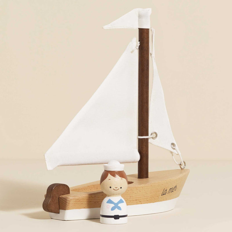 Wooden Sailing Boat & Captain - Le Toy Van