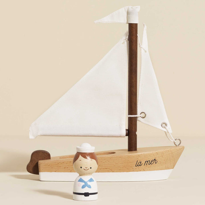 Wooden Sailing Boat & Captain
