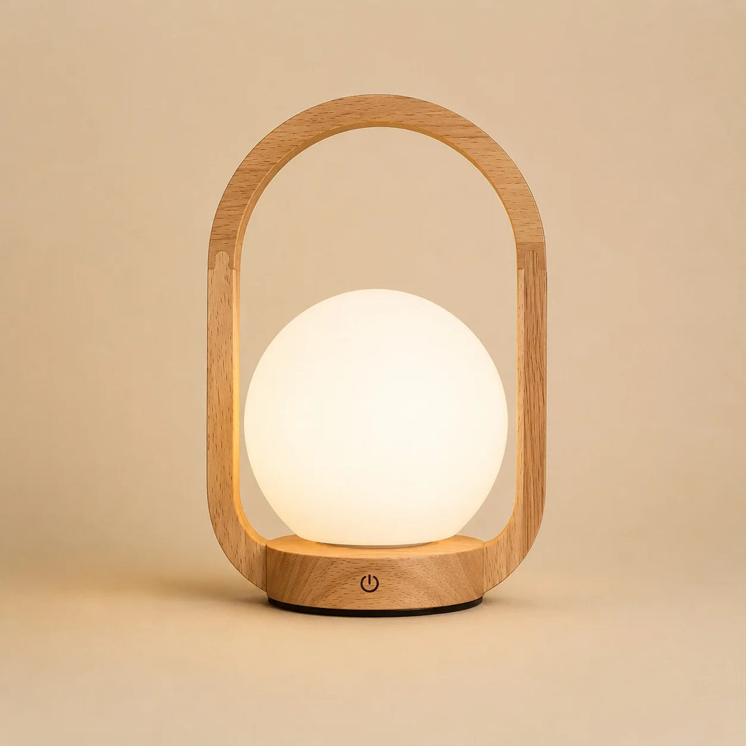 Sixton London Mini Lantern Beech Style Rechargeable Touch Lamp
