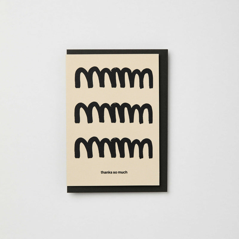 KINSHIPPED Abstract black and cream thanks so much card