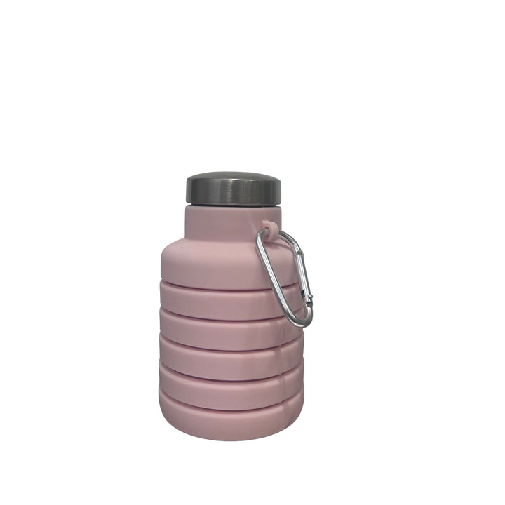 Pink Silicone Foldable Water Bottle