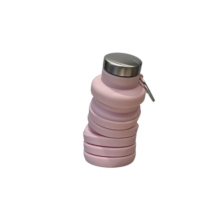 Pink Silicone Foldable Water Bottle