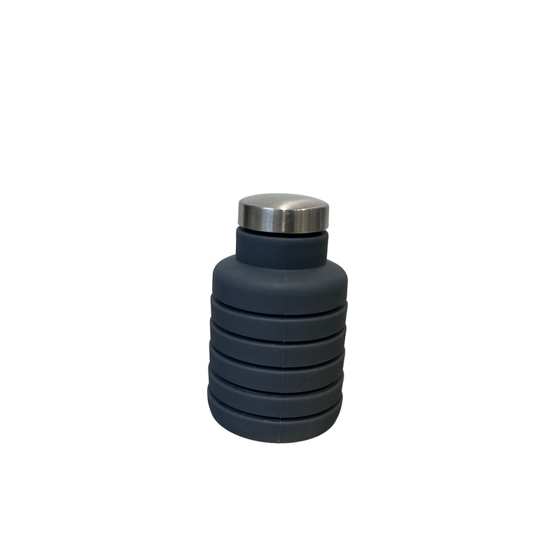 Grey Silicone Foldable Water Bottle