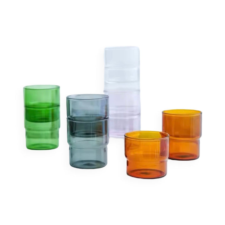 Grey Stackable Glass Cup