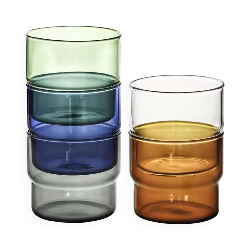 Grey Stackable Glass Cup