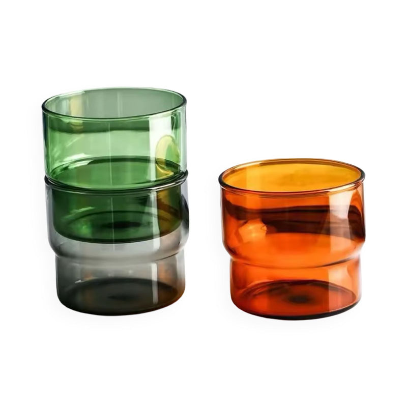 Green Stackable Glass Cup