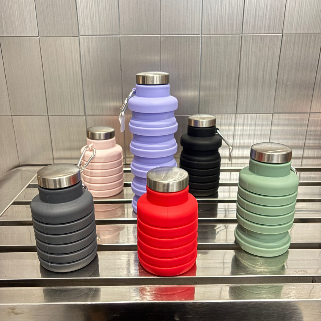 Black Silicone Foldable Water Bottle