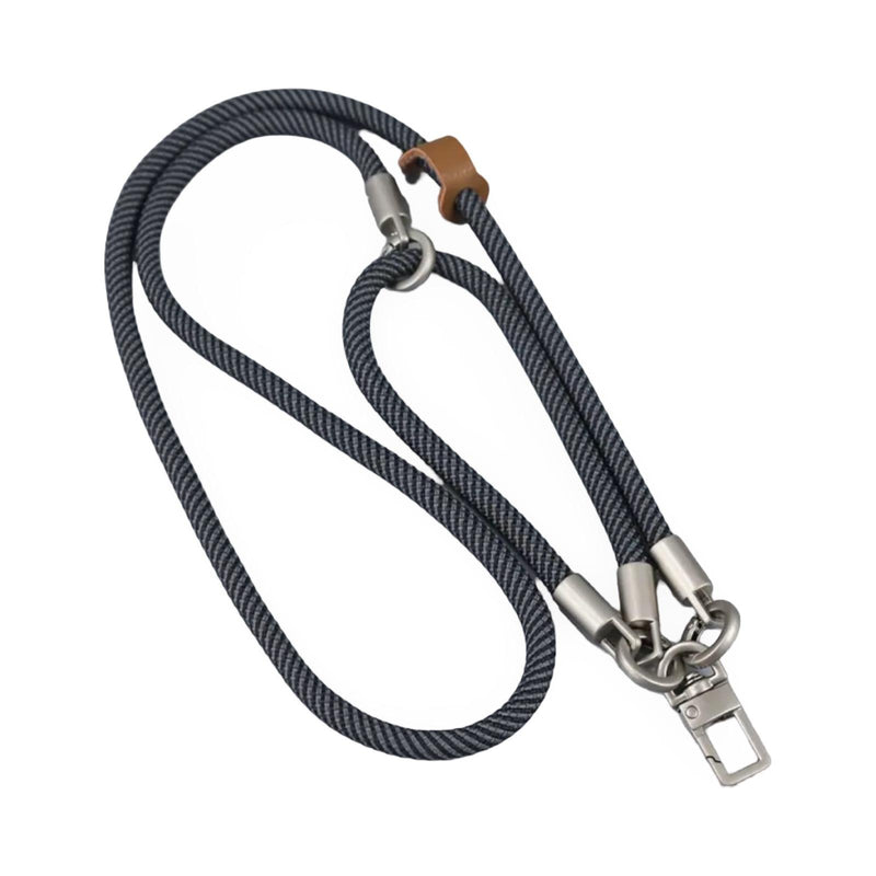 Grey Striped Nylon Multifunctional Lanyard