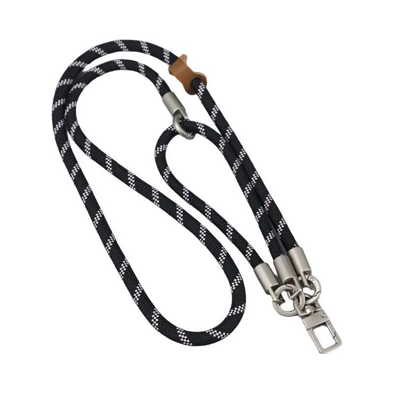 Black Striped Nylon Multifunctional Lanyard