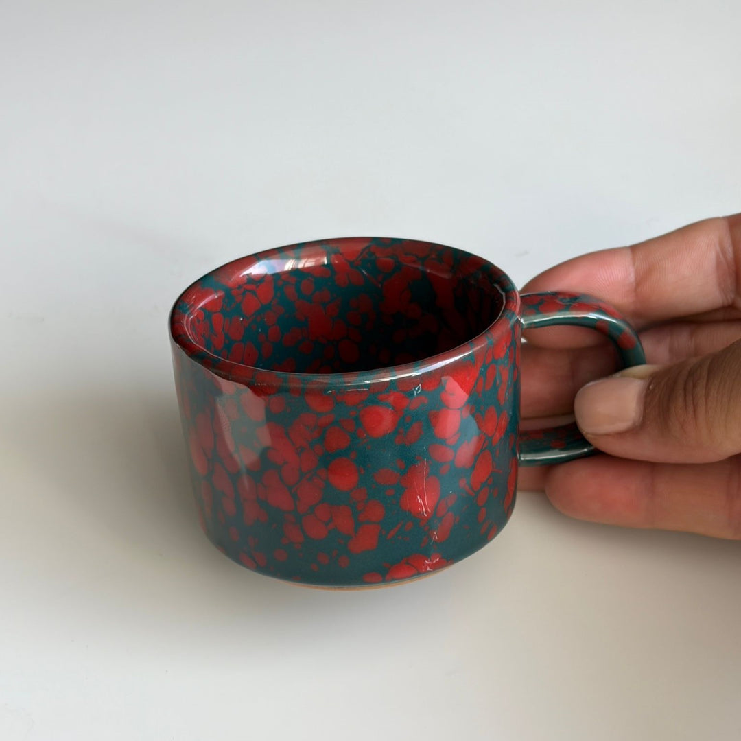 Speckled Green Ceramic Espresso Mug