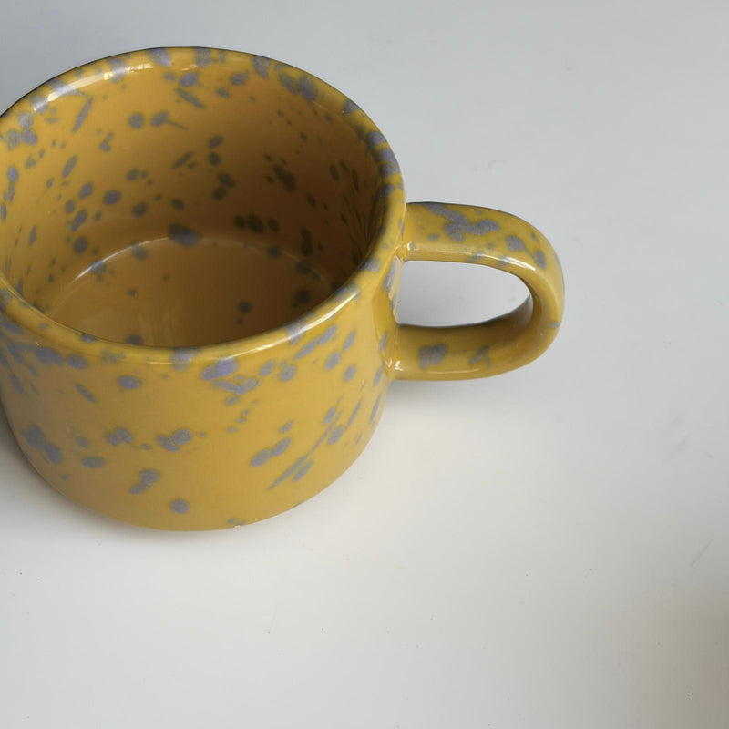 Speckled Yellow Ceramic Espresso Mug