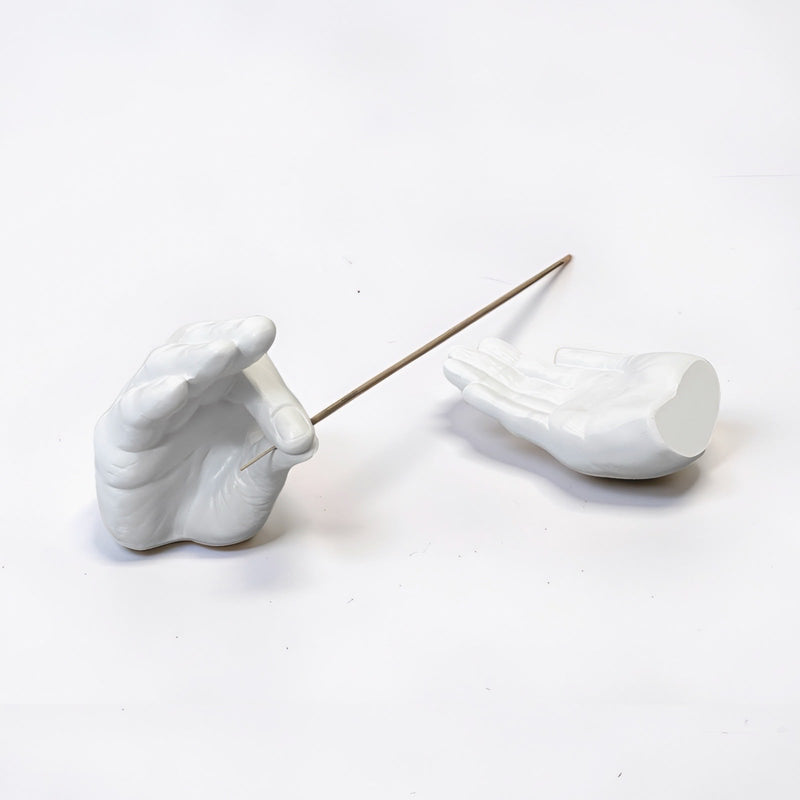 White Handheld Incense Holder Set