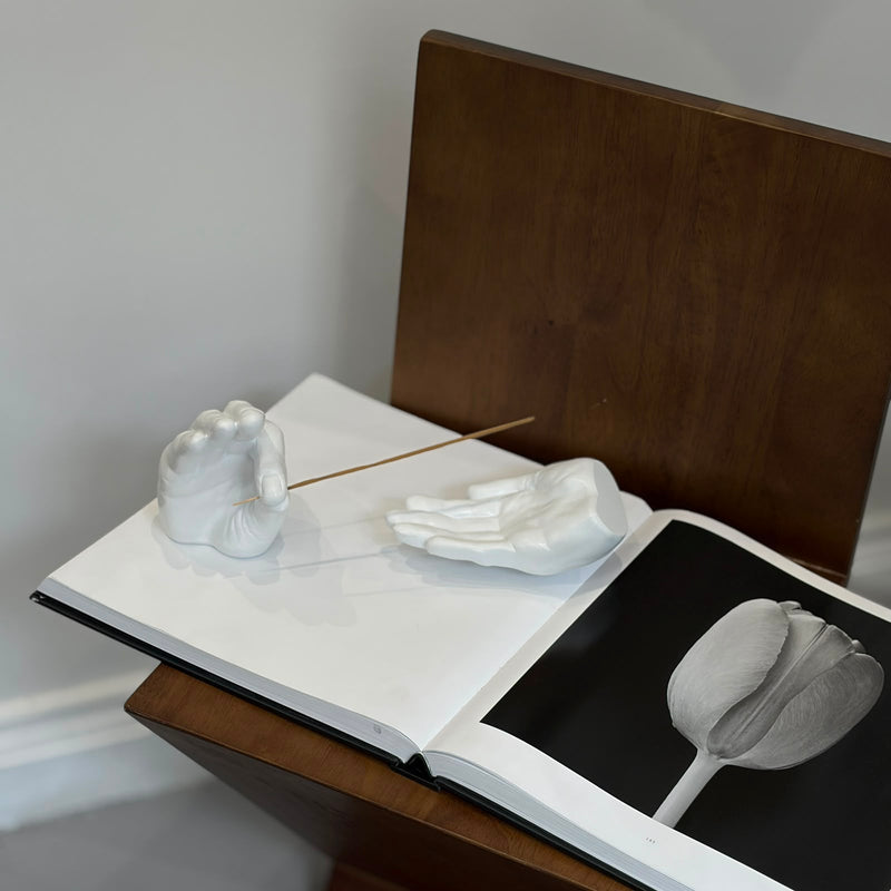 White Handheld Incense Holder Set