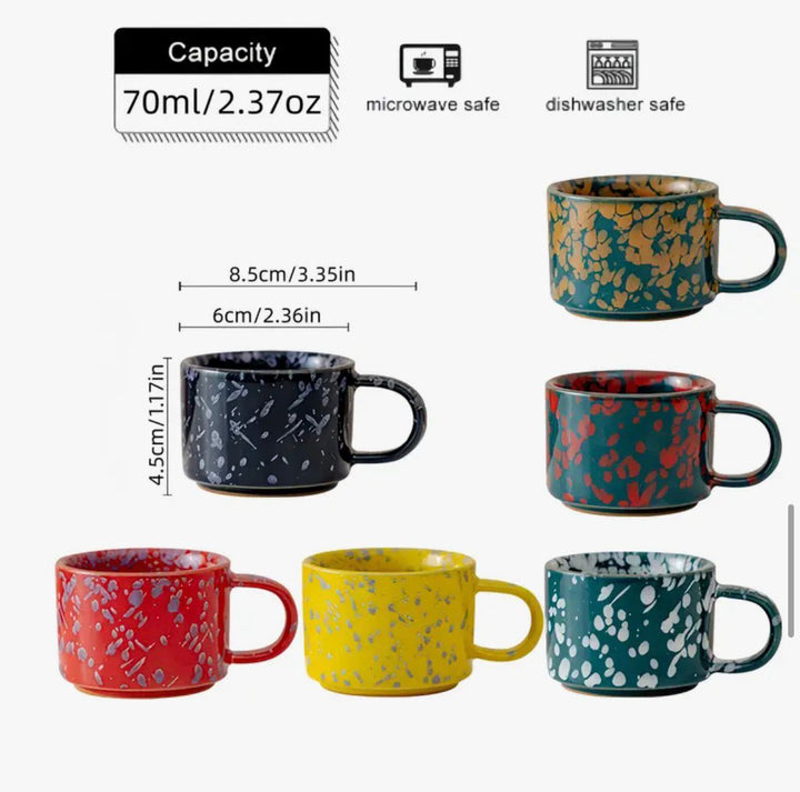 Speckled Yellow Ceramic Espresso Mug