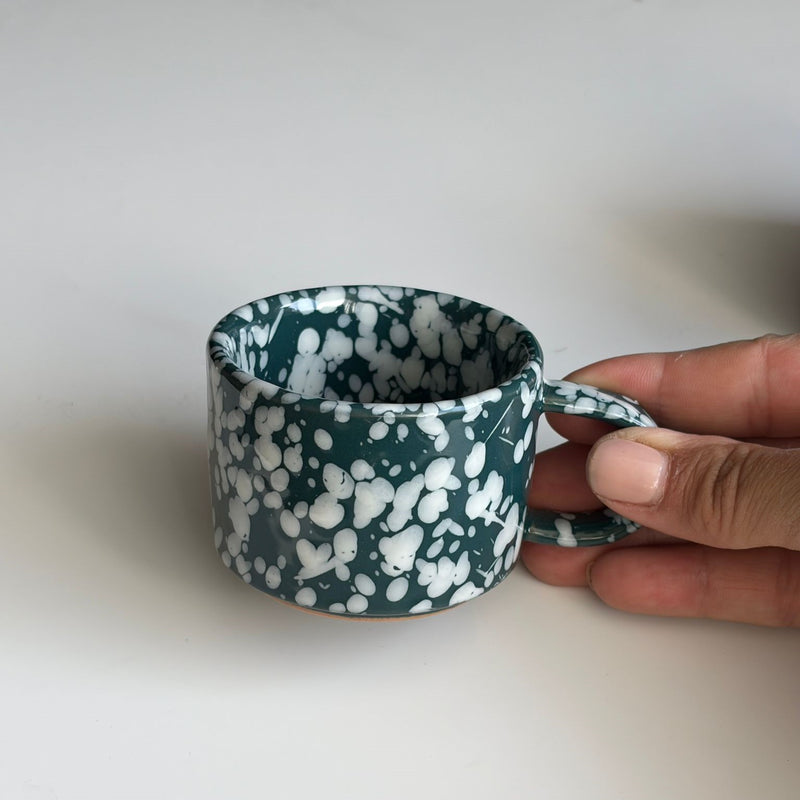 Speckled Blue Ceramic Espresso Mug