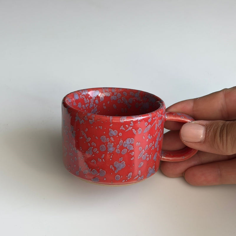 Speckled Red Ceramic Espresso Mug