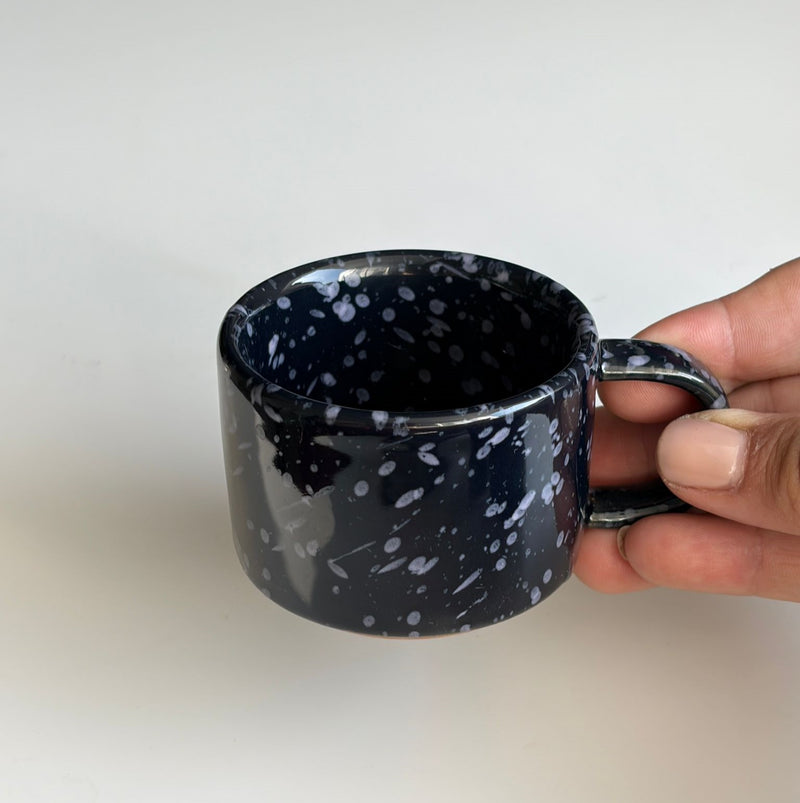 Speckled Black Ceramic Espresso Mug