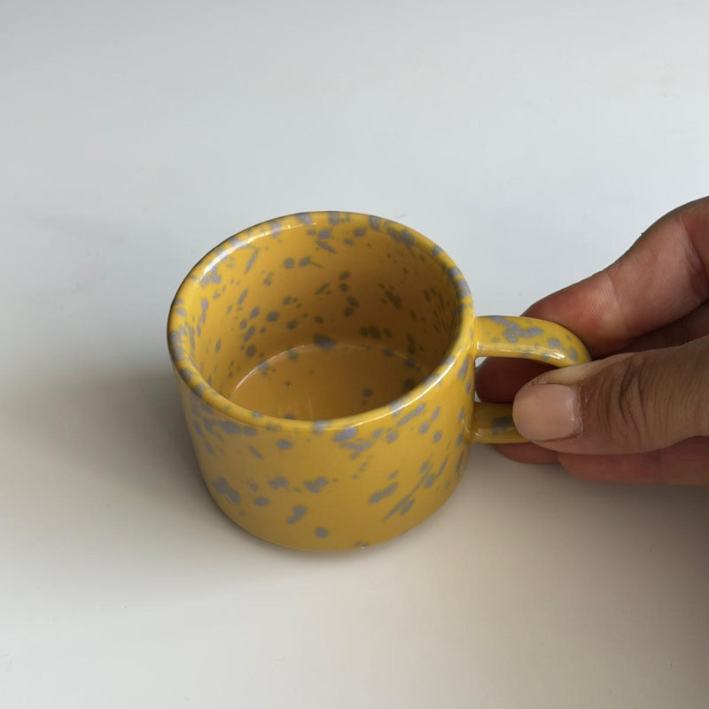 Speckled Yellow Ceramic Espresso Mug