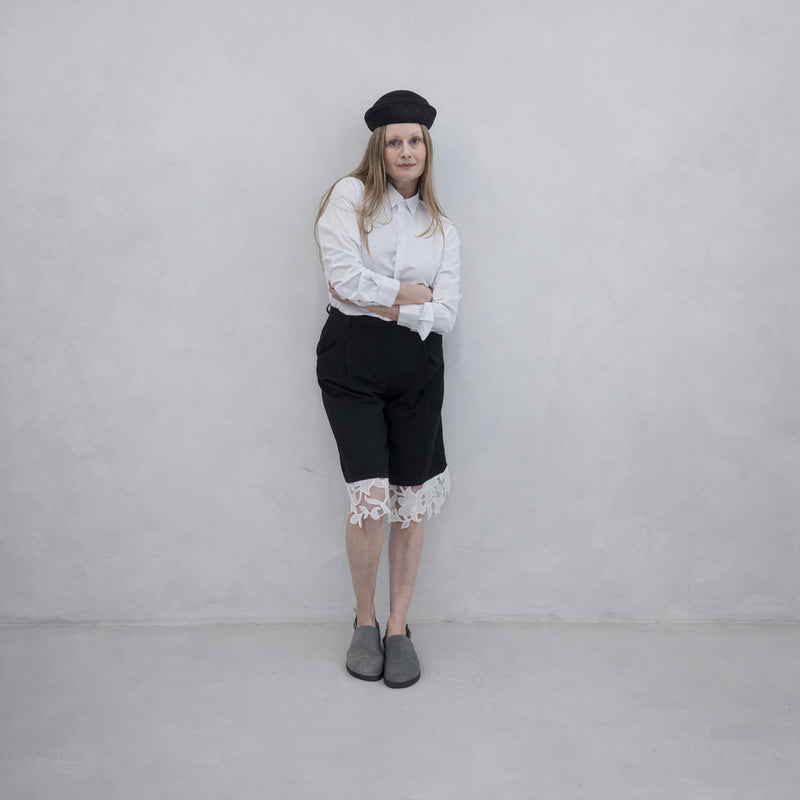 White Hidden Buttons Technical Shirt