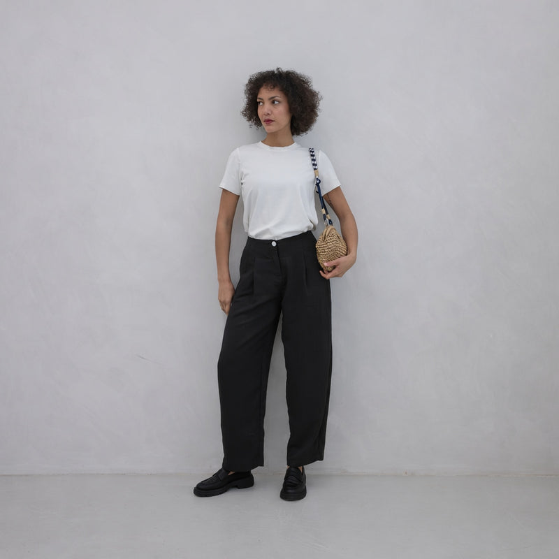 White Viscose T-Shirt With Embroidery