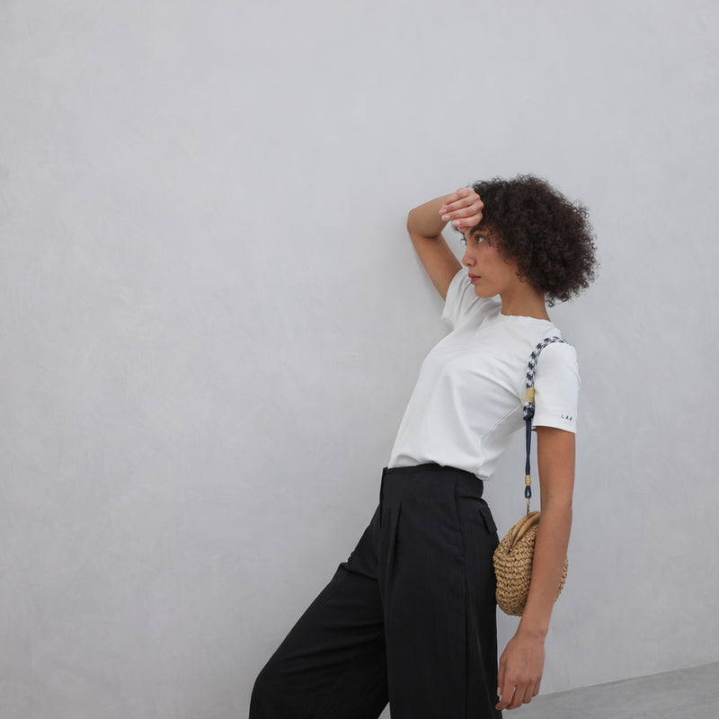 White Viscose T-Shirt With Embroidery