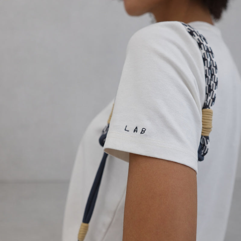 White Viscose T-Shirt With Embroidery