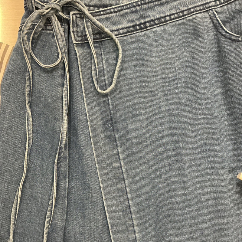 Denim wrap skirt